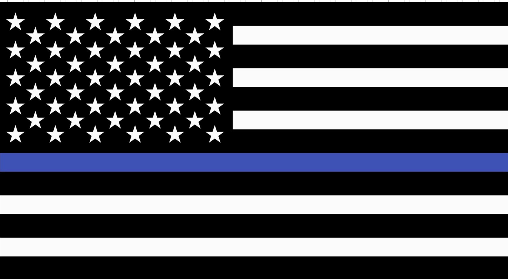 Subdued Blue Line American flag sticker, law enforcement (Choose a size)