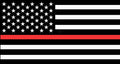 Subdued Red Line American flag sticker, firefighter (Choose a size)